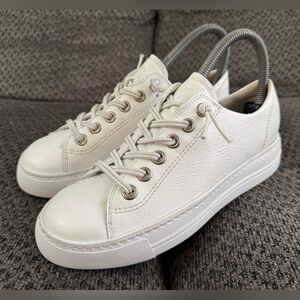 Paul Green Hadley Platform Sneakers in White Leather UK 3.5 US 6 Retail $378